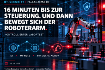 16 MINUTEN BIS ZUR STEUERUNG. UND DANN BEWEGT SICH DER ROBOTERARM.